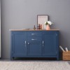 Blue Painted Large Storage Sideboard with Oak